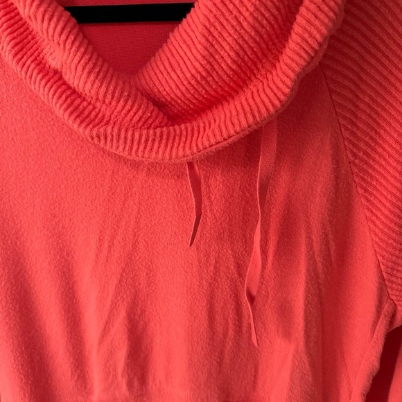 Member’s Mark Women’s Size L Cowl Neck Long Sleeve Coral Lounge Top- Stretchy! - Picture 4 of 7